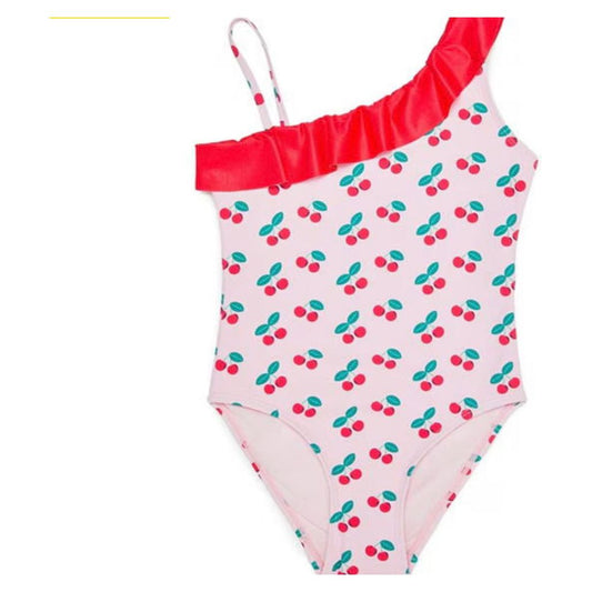 Cherry asymmetrical swimsuit 5-12 years