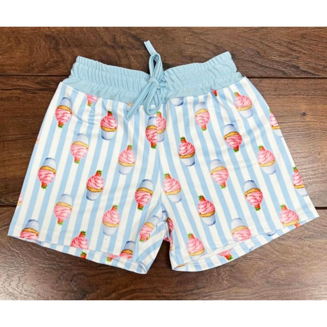 Cupcake Stripe Swim Short (2-12 years)